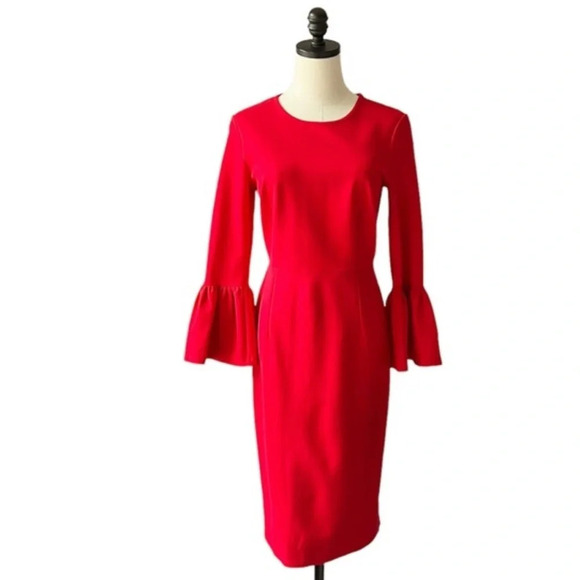 Rachel Parcell Red Bell Sleeve Dress XS – Work to Wedding Chic - Picture 5 of 5